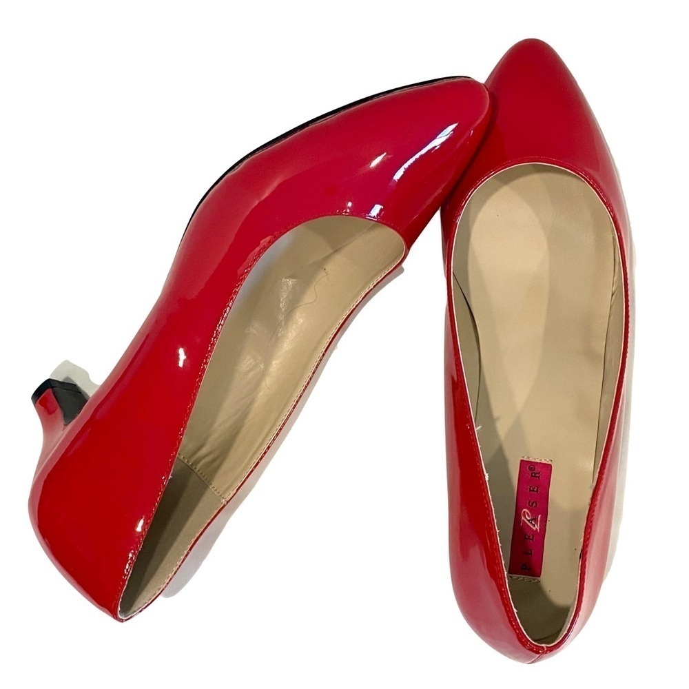 NEW—Pleaser FAB-420 Red Patent Leather 2” Kitten Heel, Office or Formal Size 14 - Picture 6 of 16